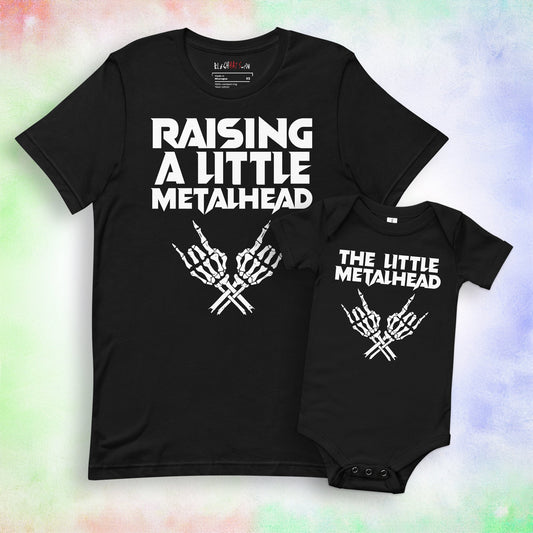 Raising A Little Metalhead T-Shirt/Baby Combo - Blegh Hats