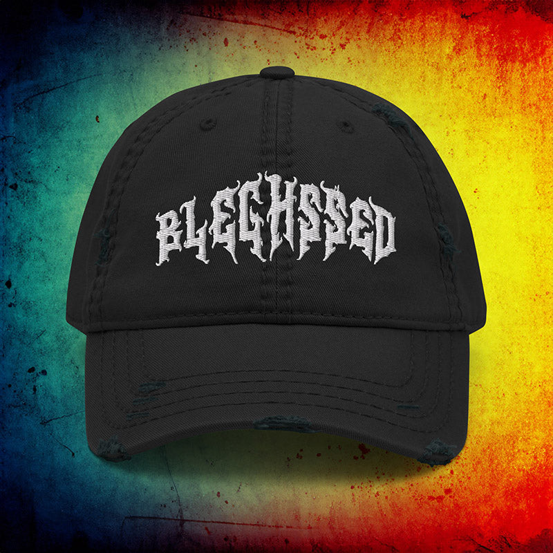 Bleghssed Distressed Blegh Hat For Metalheads