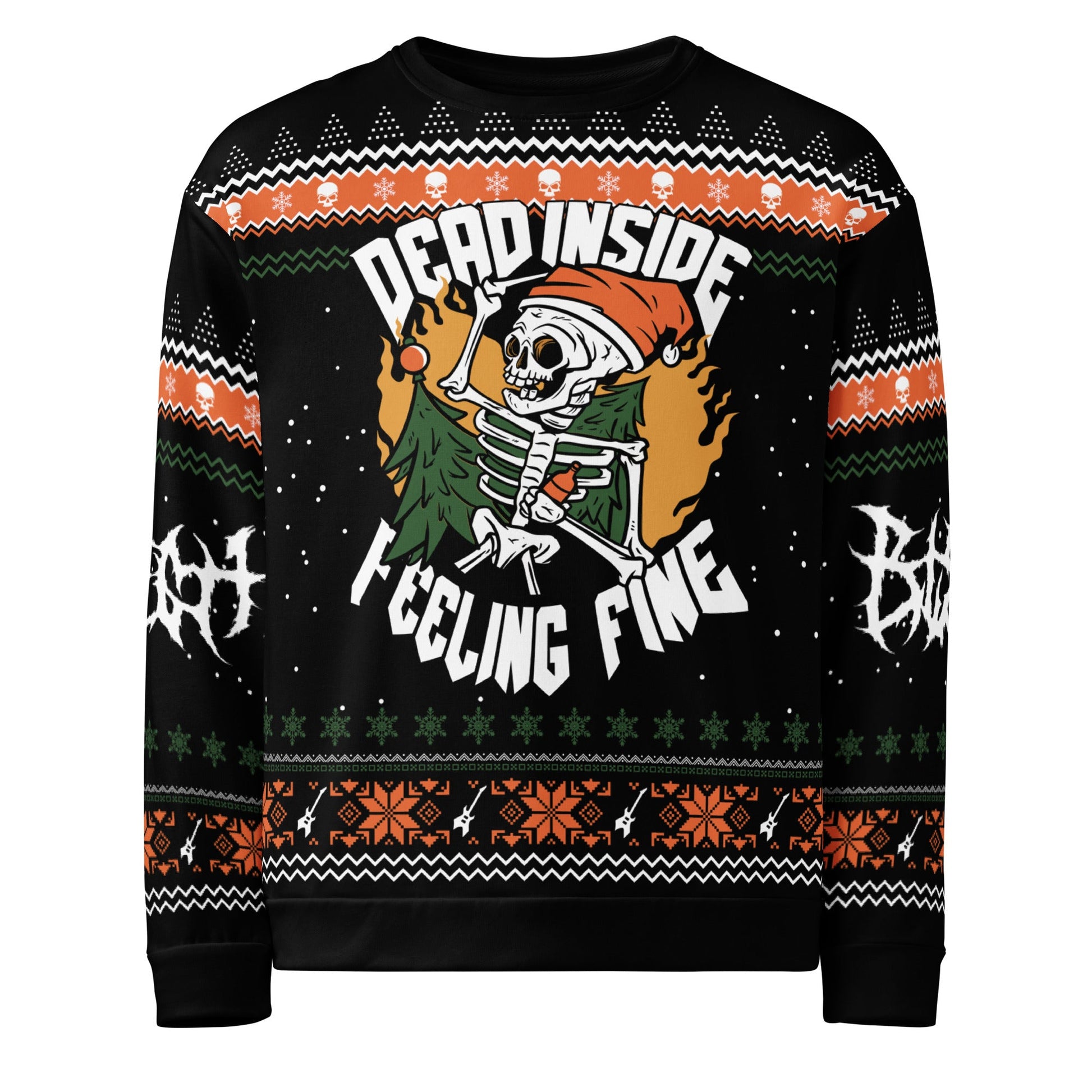 Dead Inside, Feeling Fine Ugly Christmas Sweater - Blegh Hats