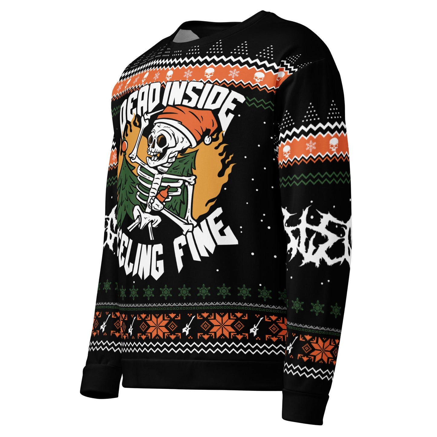 Dead Inside, Feeling Fine Ugly Christmas Sweater - Blegh Hats