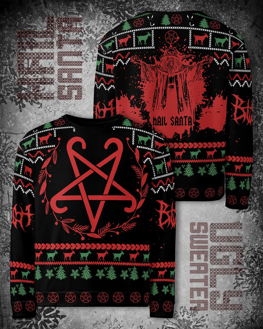 Hail Santa Ugly Christmas Sweater - Blegh Hats