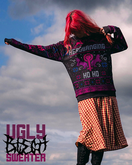 Headbanging HO HO Ugly Sweater - Blegh Hats