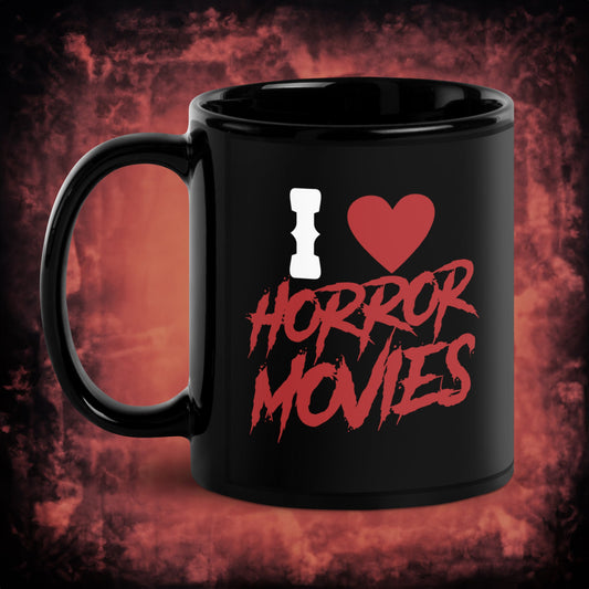 I Love Horror Movies Mug - Blegh Hats