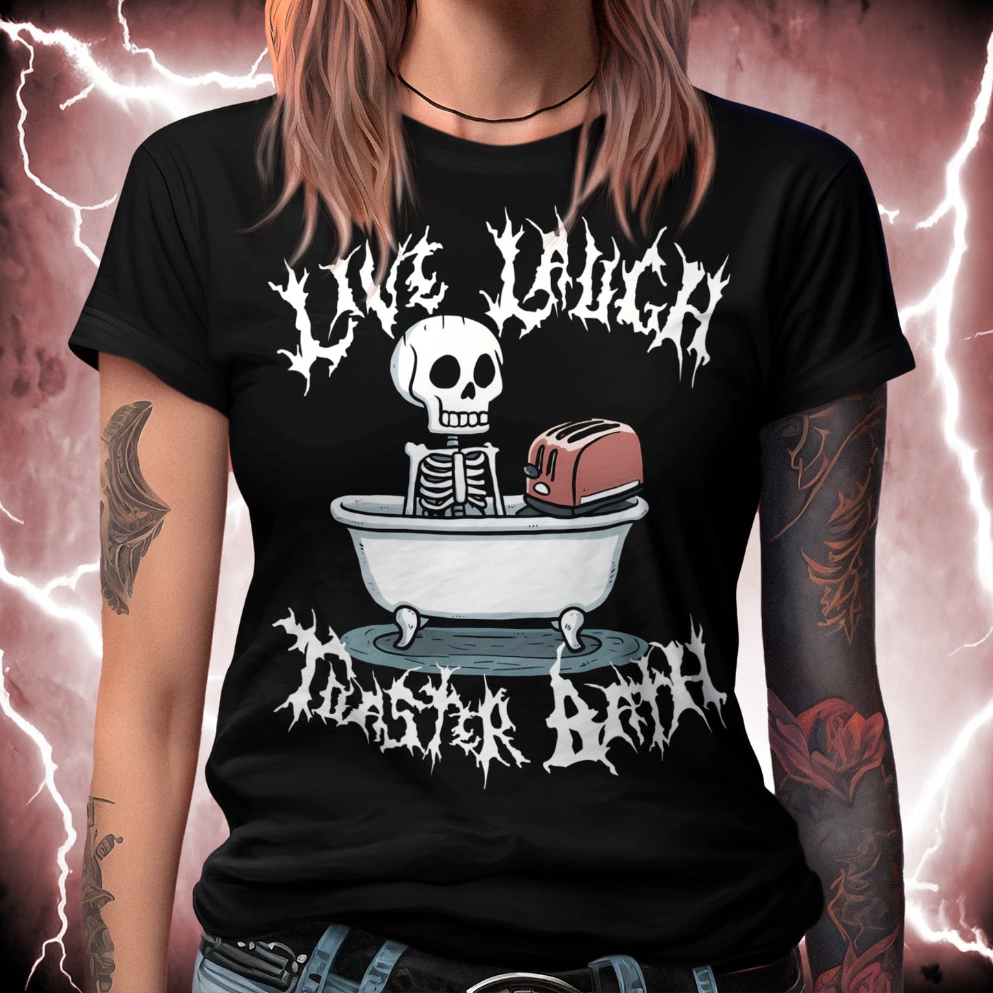 Live Laugh Toaster Bath T - Shirt - Blegh Hats