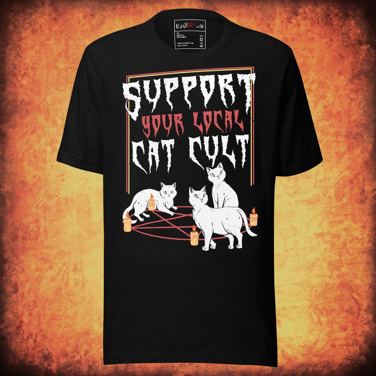 Support Your Local Cat Cult T - Shirt - Blegh Hats