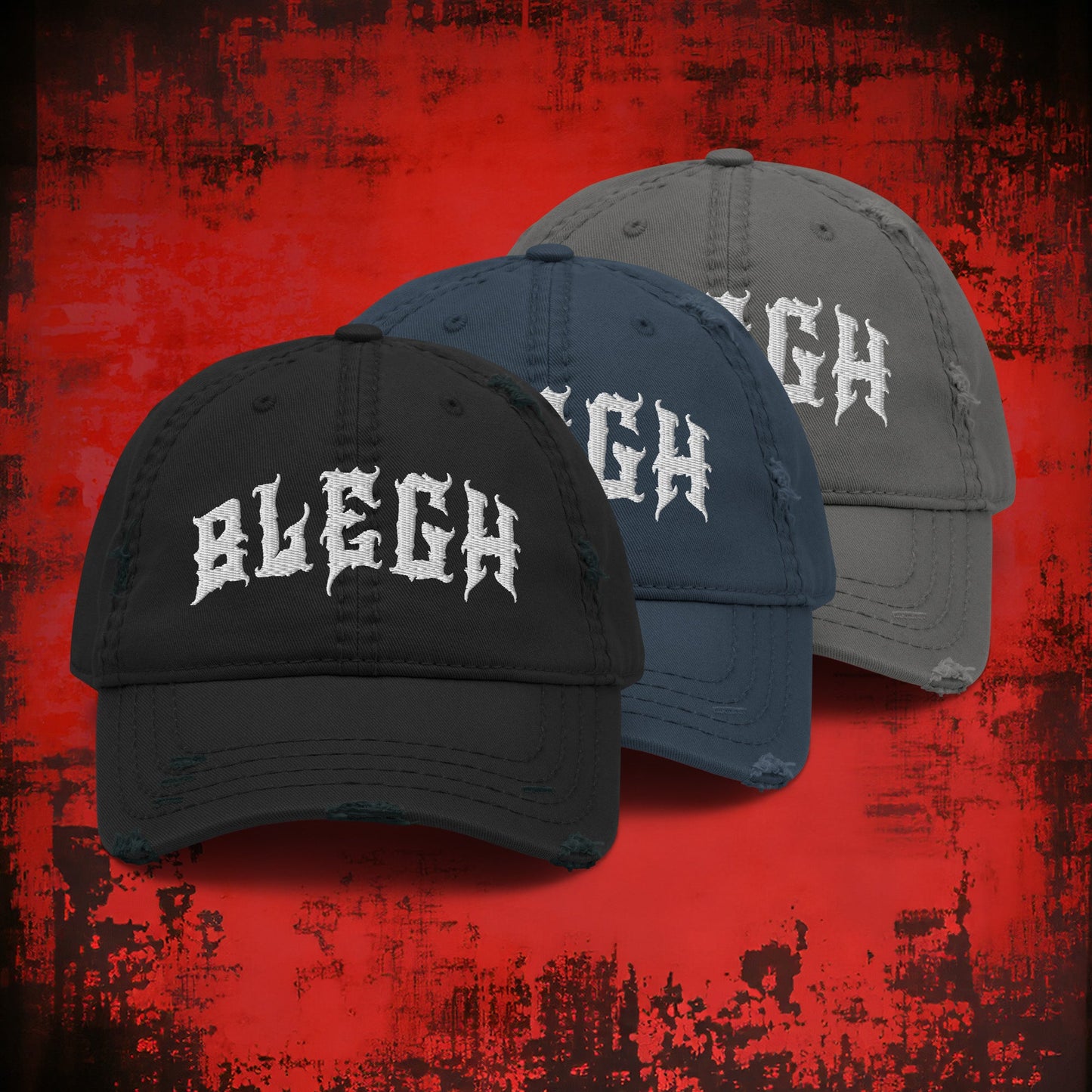 Blegh Distressed Dad Hat - Blegh Hats