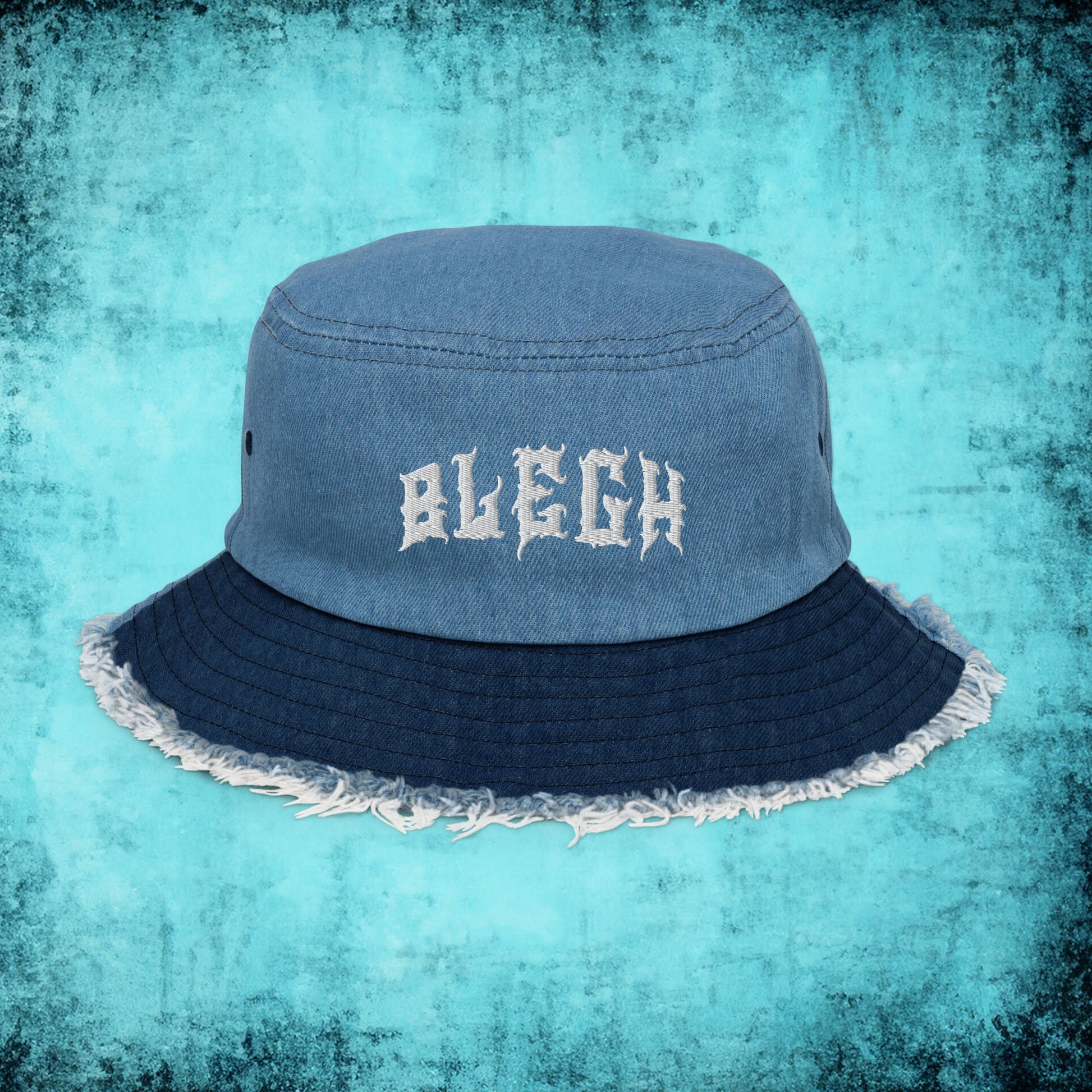 Blegh Distressed Denim Bucket Hat - Blegh Hats