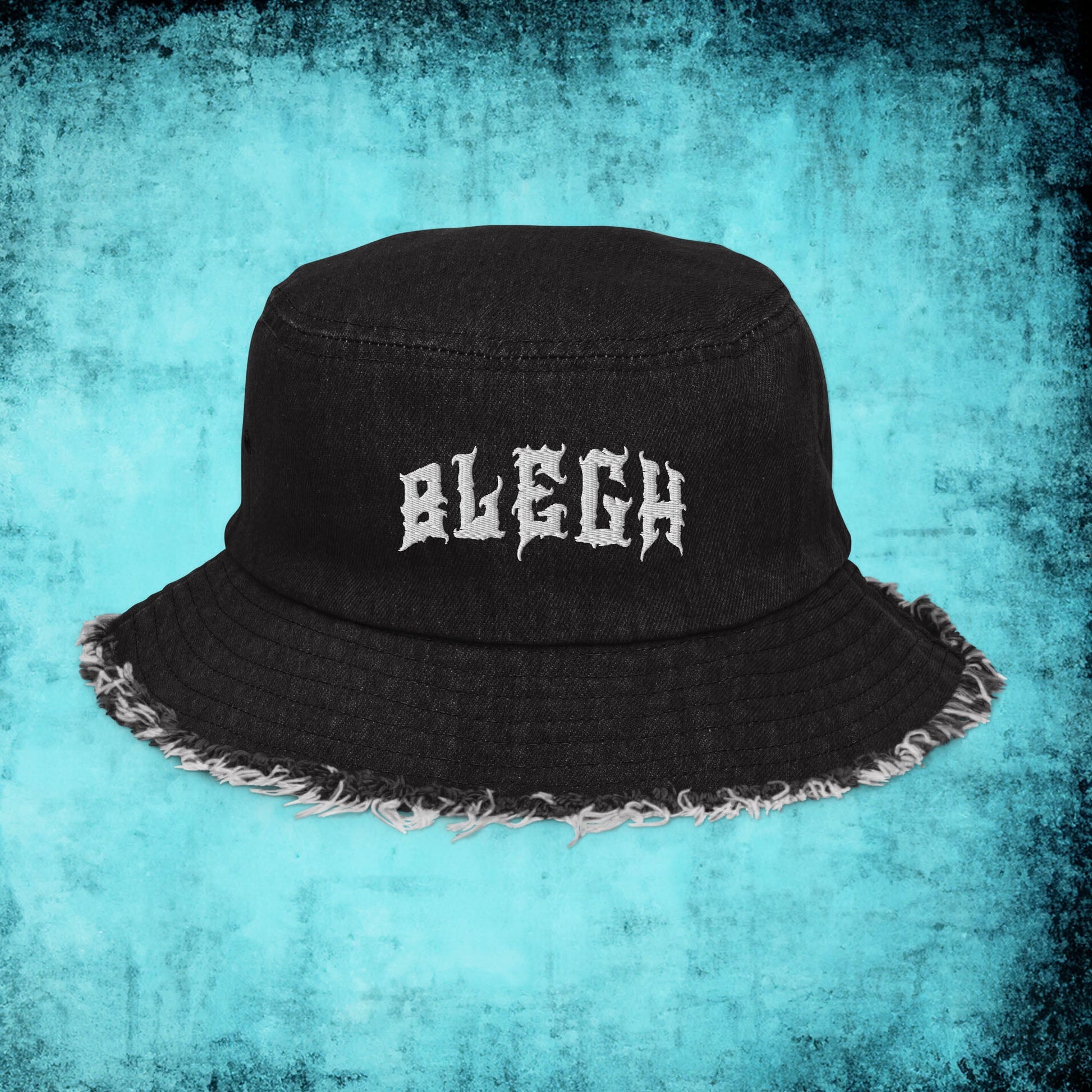 Blegh Distressed Denim Bucket Hat - Blegh Hats