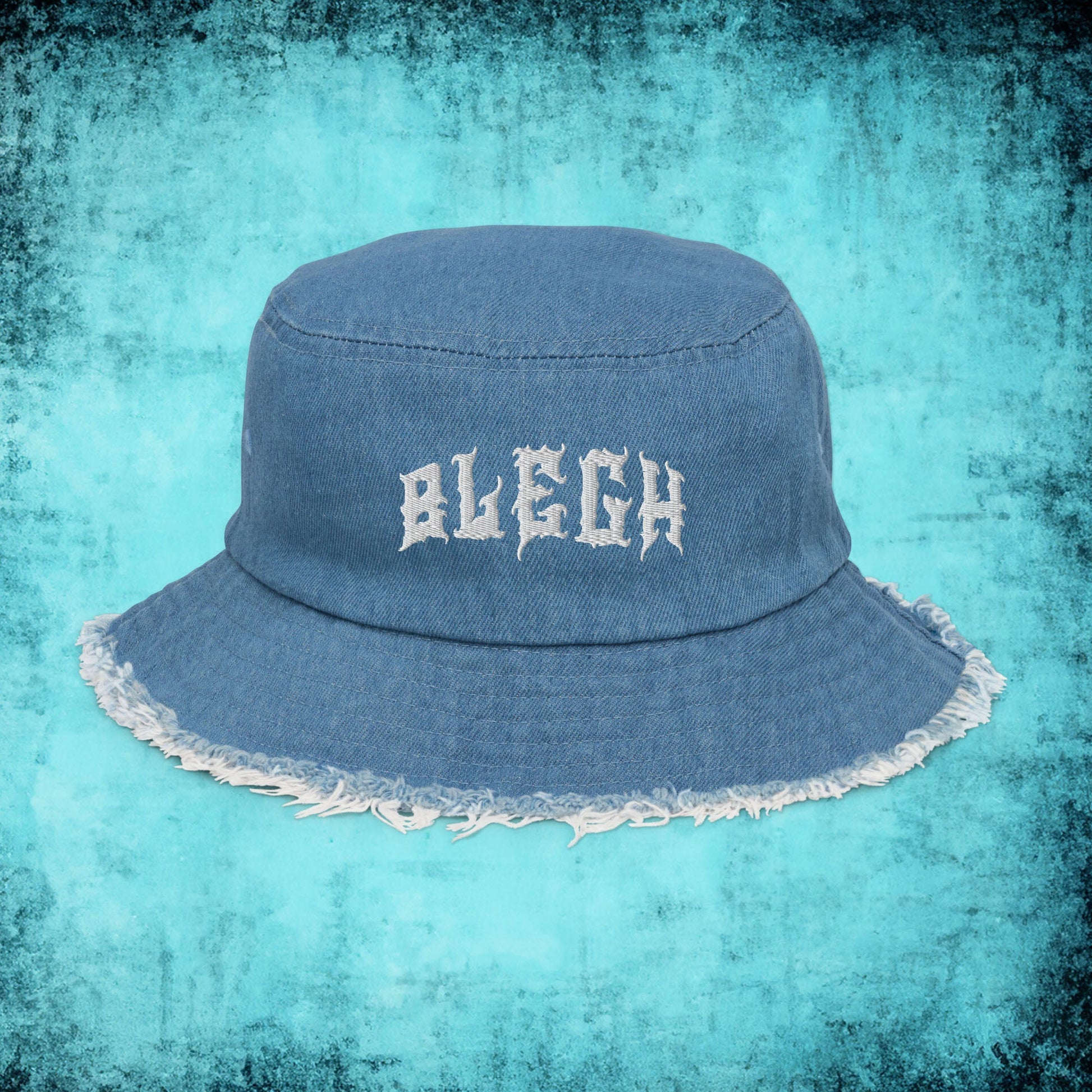 Blegh Distressed Denim Bucket Hat - Blegh Hats