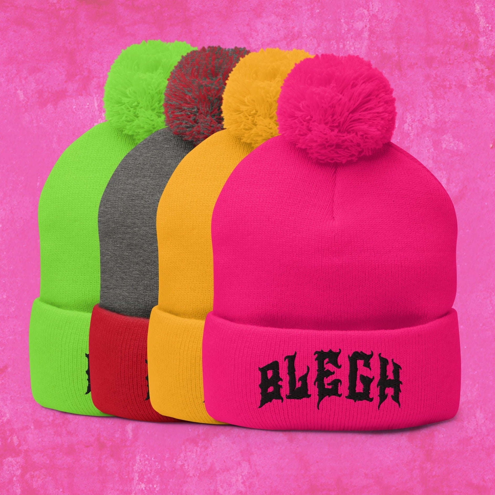 Bright Blegh Pom-Pom Beanie - Blegh Hats