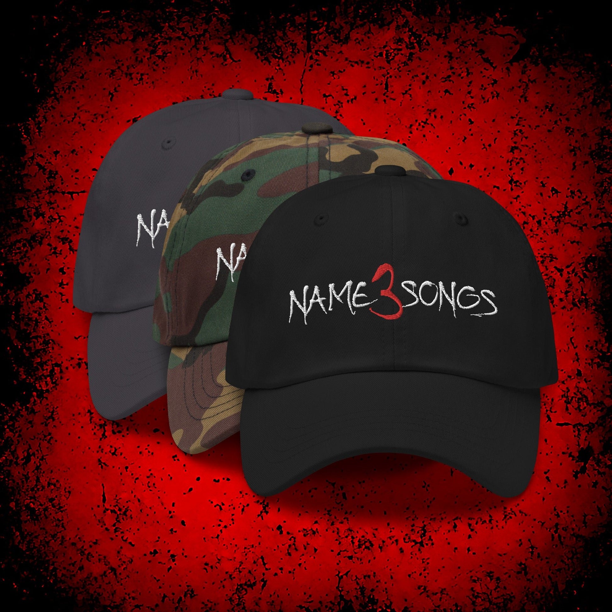 Name 3 Songs Classic Dad Hat - Blegh Hats